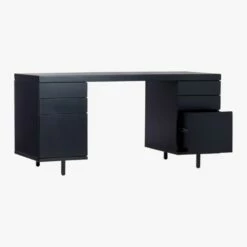 Stairway 6-Drawer Black Wood Desk -marin sHOP StairwayModDskW2DrwrBkAV3QS20