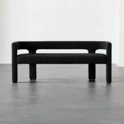 Stature Black Boucle Bench