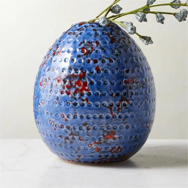 Steele Round Blue Vase 4 Steele Round Blue Vase - Image 2