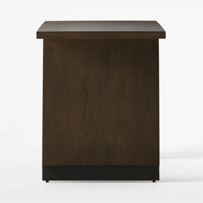 Stilt 2-Drawer Fumed Oak Wood Desk 7 Stilt 2-Drawer Fumed Oak Wood Desk - Image 5