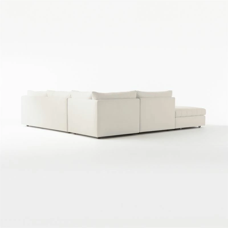 Stitch 4-Piece L-Shaped White Performance Fabric Sectional Sofa With Left Chaise 7 Stitch 4-Piece L-Shaped White Performance Fabric Sectional Sofa With Left Chaise - Image 5