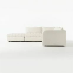 Stitch 4-Piece L-Shaped White Performance Fabric Sectional Sofa With Left Chaise 11 Stitch 4-Piece L-Shaped White Performance Fabric Sectional Sofa With Left Chaise -marin sHOP StitchNtrlSectRASfCrArlsOtSOF20