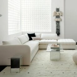 Stitch 4-Piece L-Shaped White Performance Fabric Sectional Sofa With Right Chaise 12 Stitch 4-Piece L-Shaped White Performance Fabric Sectional Sofa With Right Chaise -marin sHOP StitchSectionalCollectionSP20 1x1