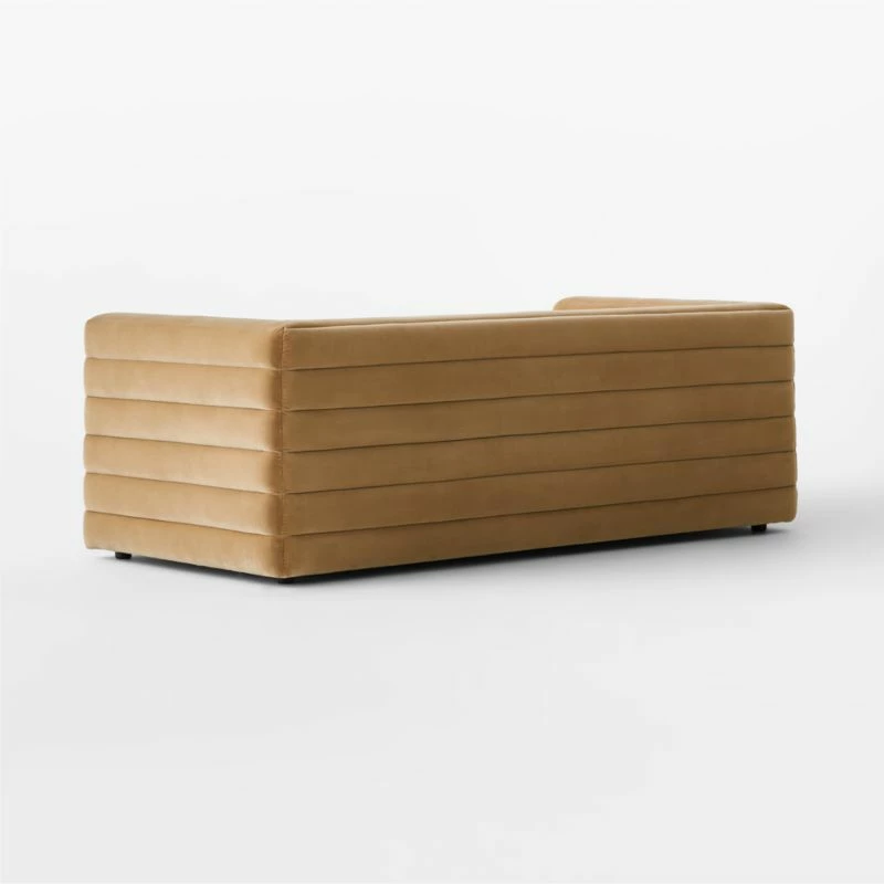 Strato 80" Camel Velvet Sofa 8 Strato 80" Camel Velvet Sofa - Image 6