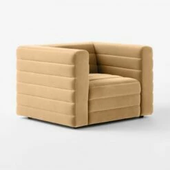 Strato Camel Brown Velvet Accent Chair -marin sHOP StratoCamelVelvetChair3QSSF23