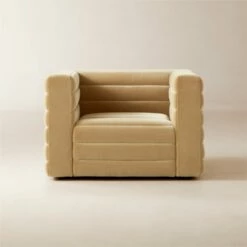 Strato Camel Brown Velvet Accent Chair