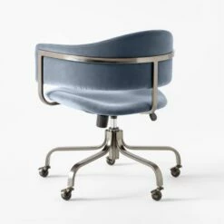 Stretta Blue Velvet Office Chair -marin sHOP StrettaBlueMtlOffcChair3QBSSS22