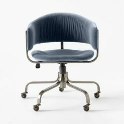 Stretta Blue Velvet Office Chair -marin sHOP StrettaBlueMtlOffcChairSOSSS22