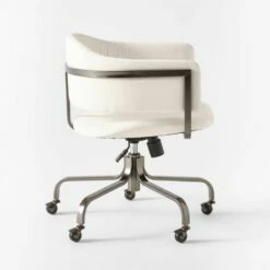 Stretta Ivory Velvet Office Chair -marin sHOP StrettaIvoryMtlOffcChairSDSSS22