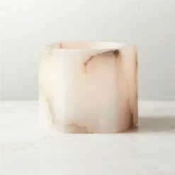 Talia Alabaster Tealight Candle Holder -marin sHOP TaliaAlbstrTealightHldrROS23