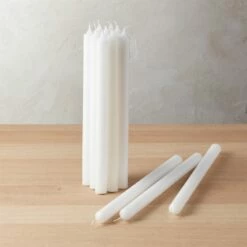 Set Of 12 White Taper Candles