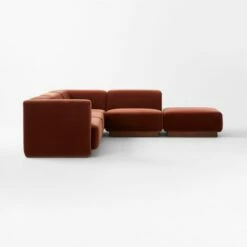 Terrain 5-Piece L-Shaped Bronze Brown Velvet Sectional Sofa With Left Arm -marin sHOP Terrain5PcVlvtLASectSDSSS23