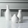 Trio White Porcelain Bud Vase Set Of 3 -marin sHOP TrioVasesWhiteSHF16