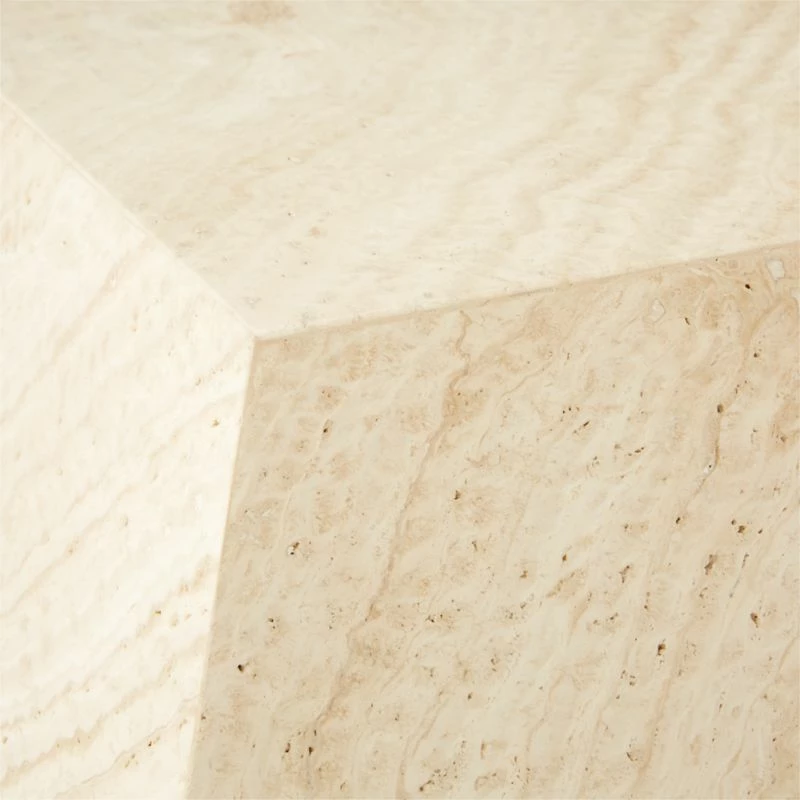 Tukul White Travertine Side Table 7 Tukul White Travertine Side Table - Image 5