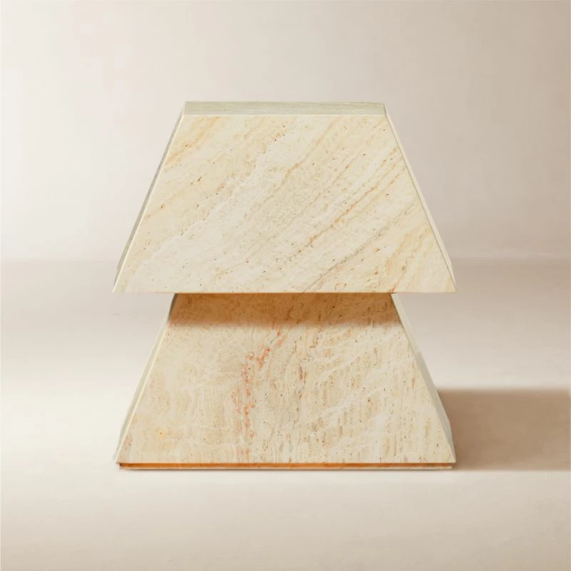 Tukul White Travertine Side Table 3 Tukul White Travertine Side Table