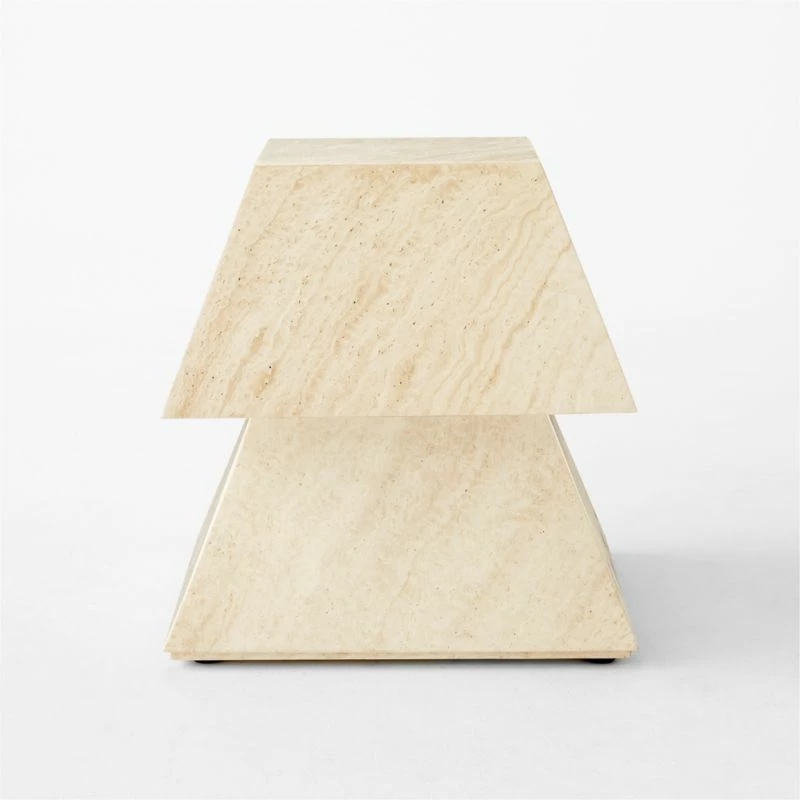 Tukul White Travertine Side Table 5 Tukul White Travertine Side Table - Image 3
