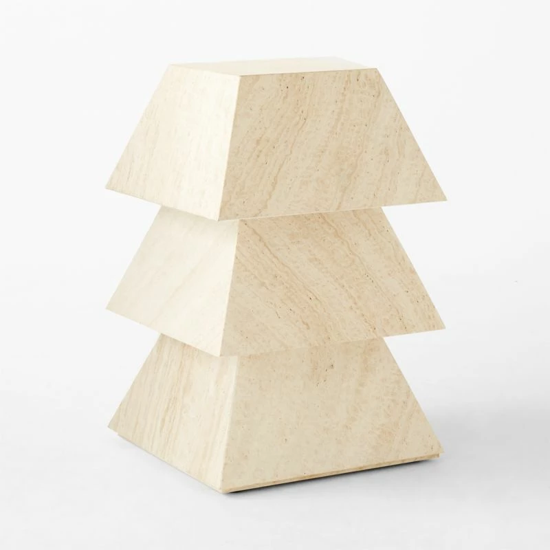 Tukul White Travertine Pedestal Table 7 Tukul White Travertine Pedestal Table - Image 5