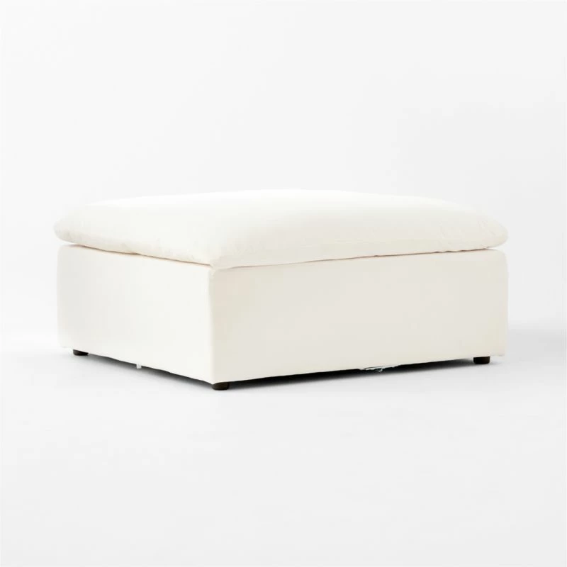 Turn Off-White Performance Velvet Ottoman 5 Turn Off-White Performance Velvet Ottoman - Image 3