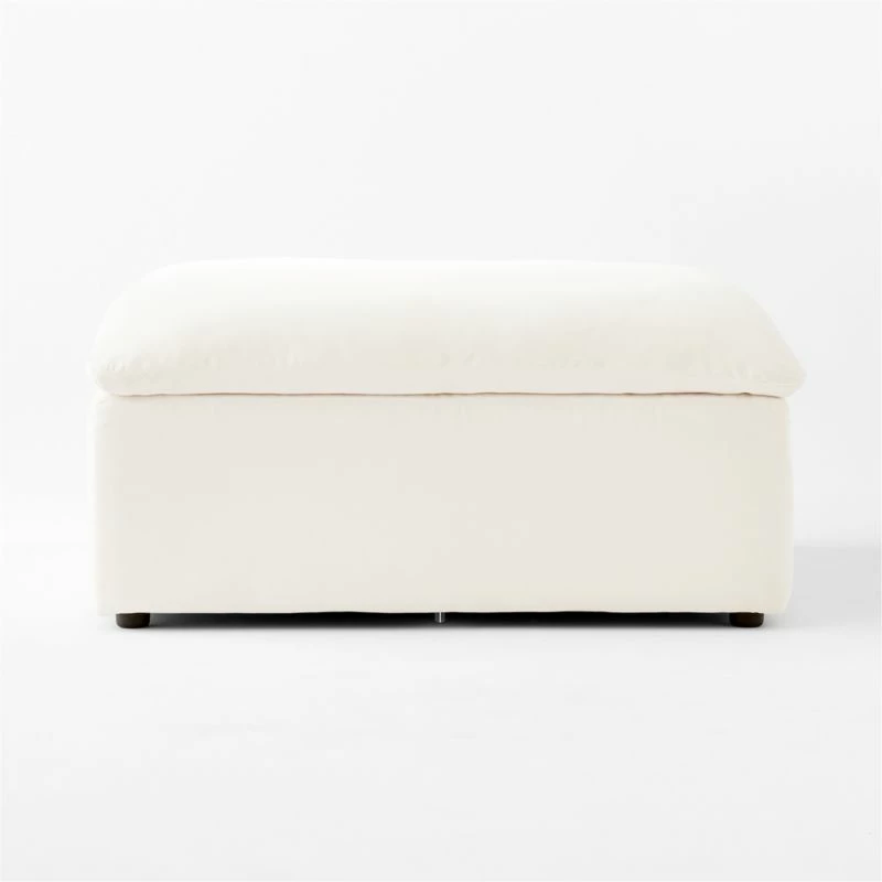 Turn Off-White Performance Velvet Ottoman 4 Turn Off-White Performance Velvet Ottoman - Image 2