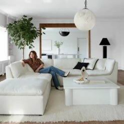 Moon Globe Pendant Light With Black Chain 21" -marin sHOP TurnIvorySateen5PieceSectionalAP21 1x1