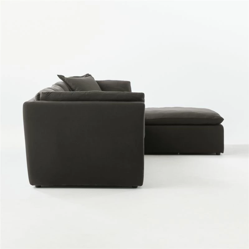 Turn 4-Piece L-Shaped Charcoal Black Sectional Sofa 6 Turn 4-Piece L-Shaped Charcoal Black Sectional Sofa - Image 4