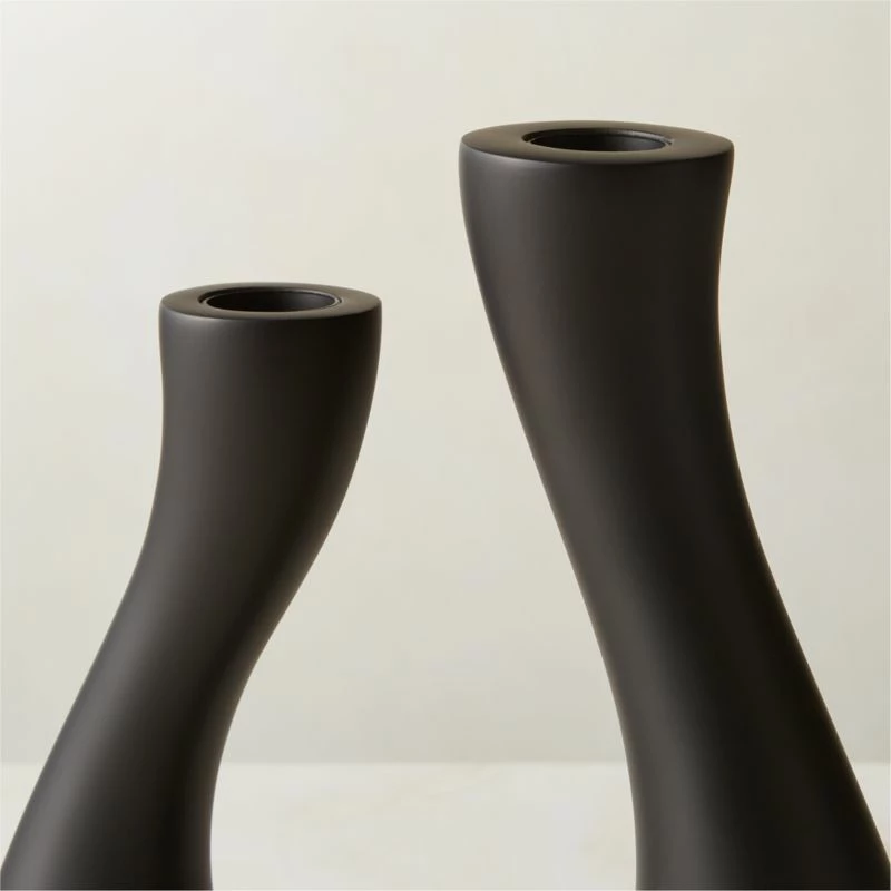 Uri Matte Black Cement Taper Candle Holder 5 Uri Matte Black Cement Taper Candle Holder - Image 3
