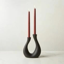 Uri Matte Black Cement Taper Candle Holder 9 Uri Matte Black Cement Taper Candle Holder -marin sHOP UriTaperHolderBlackROF23