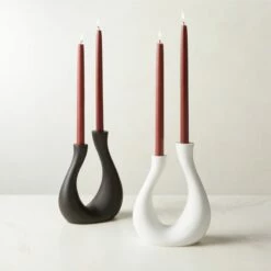 Uri Matte White Cement Taper Candle Holder -marin sHOP UriTaperHolderCollectionAVFHF23