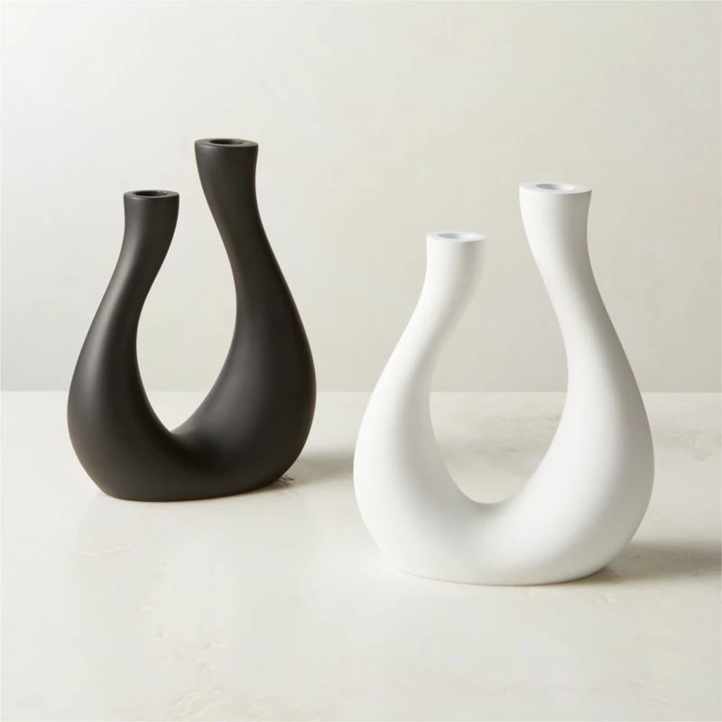 Uri Matte Black Cement Taper Candle Holder 6 Uri Matte Black Cement Taper Candle Holder - Image 4