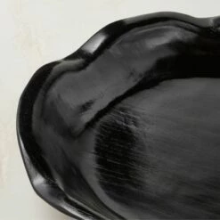Valara Lacquered Black Teak Wood Decorative Bowl -marin sHOP ValaraBlackLcqrdTeakBowlAVSHF23