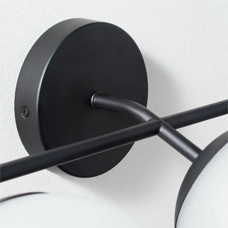 Vega 3 Bulb Black Wall Sconce 5 Vega 3 Bulb Black Wall Sconce - Image 3