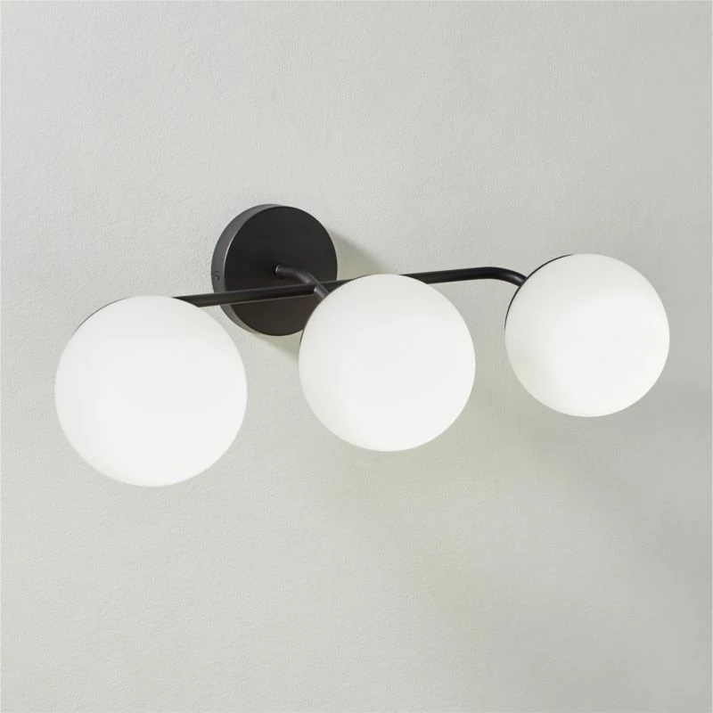 Vega 3 Bulb Black Wall Sconce 4 Vega 3 Bulb Black Wall Sconce - Image 2
