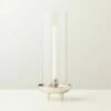 Vetro Polished Stainless Steel And Glass Hurricane Candle Holder 1 Vetro Polished Stainless Steel And Glass Hurricane Candle Holder -marin sHOP VetroSSTaperHrrcnSHF22