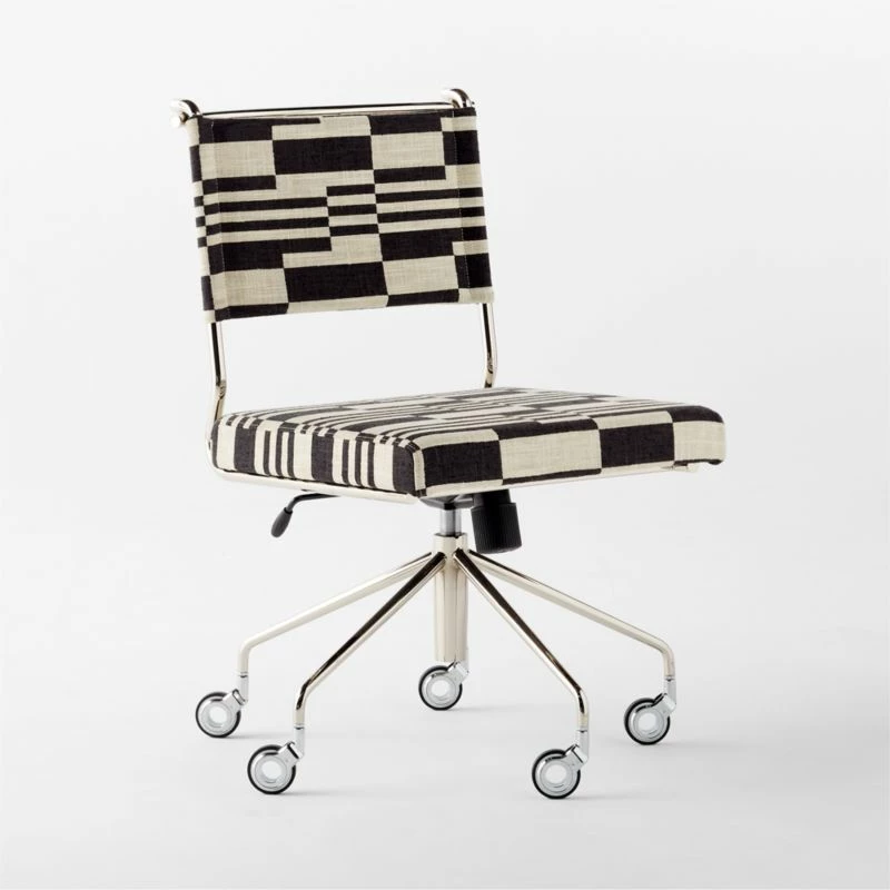 Vicino Black And White Patterned Upholstered Office Chair 7 Vicino Black And White Patterned Upholstered Office Chair - Image 5