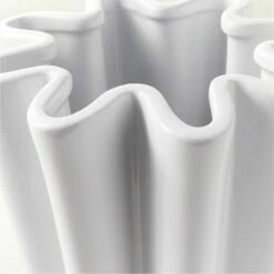 Vix Fluted White Ceramic Vase -marin sHOP VixFlutedWhiteVaseAVSHF22