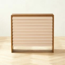 Wane Wood 2-Drawer File Cabinet With Vegan Leather Drawers