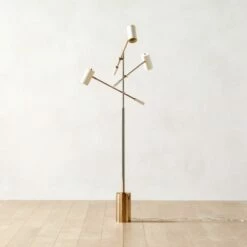 Watt Articulating Polished Champagne Gold Floor Lamp