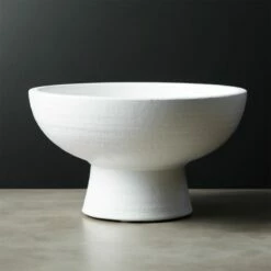 White Ceramic Pedestal Bowl