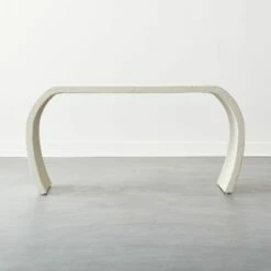 Wynn Ivory Concrete Waterfall Desk