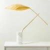 Zel Marble Table Lamp With Brass Shade -marin sHOP ZelBrsNMblTableLampSHF23