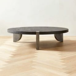 Zepa Round Black Wood Coffee Table