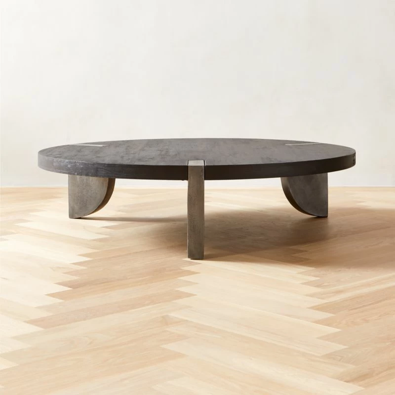 Zepa Round Black Wood Coffee Table 3 Zepa Round Black Wood Coffee Table