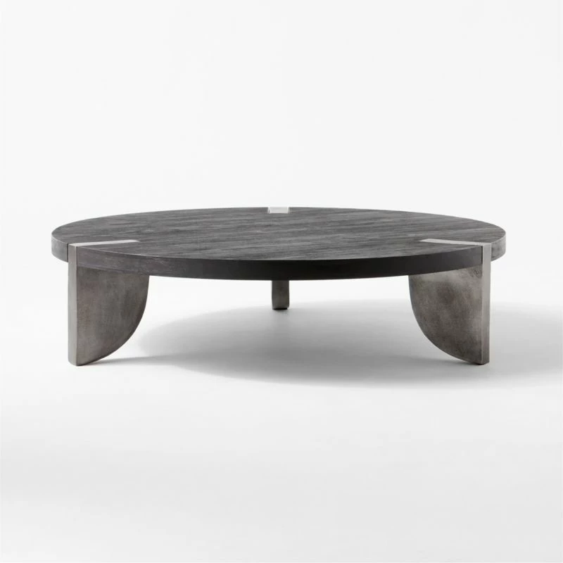 Zepa Round Black Wood Coffee Table 5 Zepa Round Black Wood Coffee Table - Image 3
