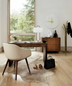 Runway 2-Drawer Acacia Wood Desk -marin sHOP runwaydeskJN18